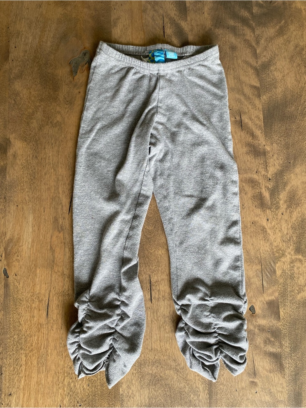 Girls' Gray Ruched Hem Leggings - Kids Bottoms